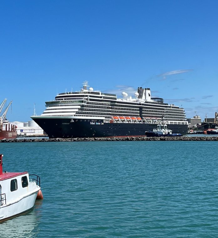 tc2ventureNOV Familiar sight . . . Timaru is becoming an increasingly popular stopover for cruise ships, such as Noordam (pictured), with 18 visits confirmed for this season, the largest number ever. PHOTO: VENTURE TIMARU